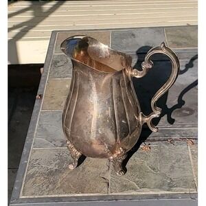 Gorham EP Heritage Water Pitcher With Ice Lip And Claw Feet Model YH 342